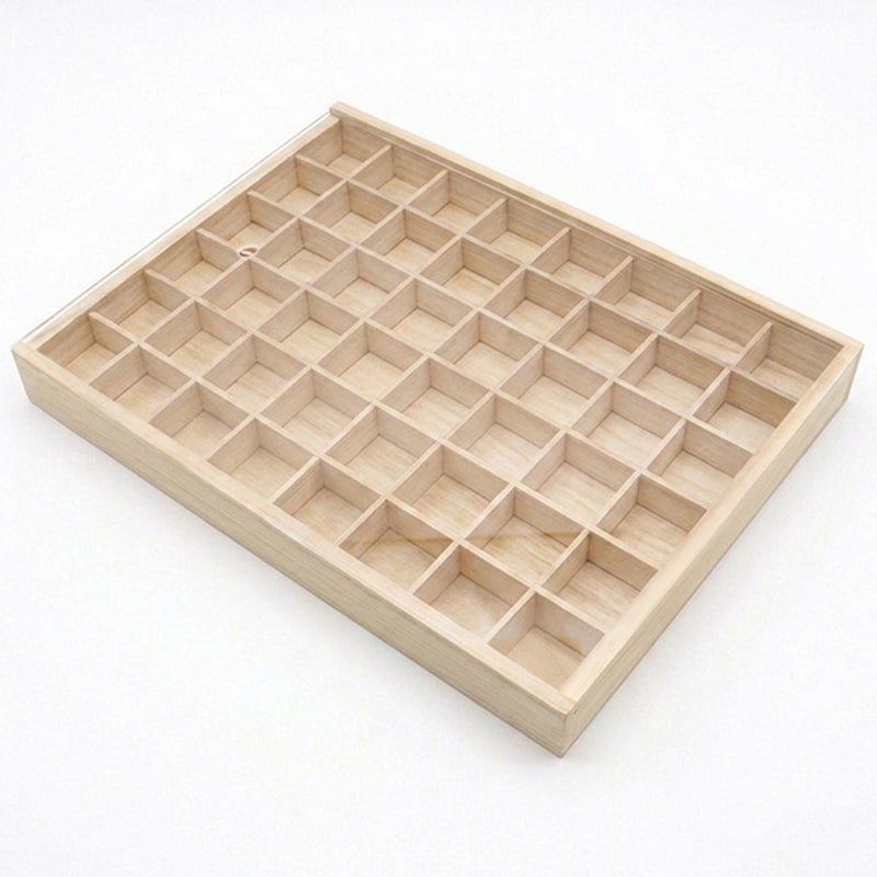 【パワーズウッド】　48マス 木製コレクションケース クリアふた付き [co-g3007]