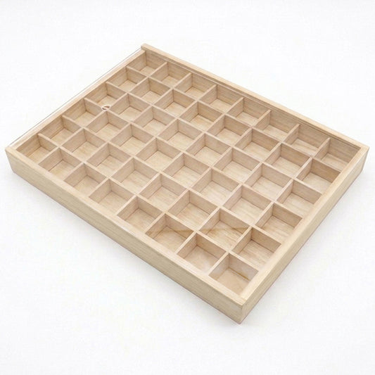 【パワーズウッド】　48マス 木製コレクションケース クリアふた付き [co-g3007]