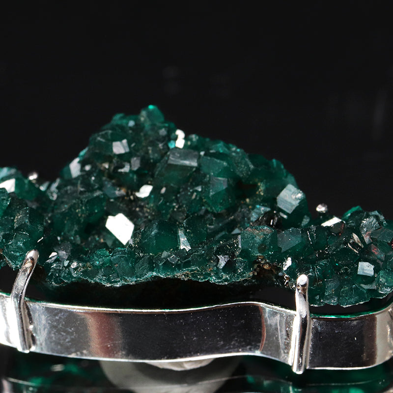 【現品限り】ペンダントトップ　ダイオプテーズ＜コンゴ産＞　約15×32mm　silver925　シルバー　ランダム発送 [co-g1838]