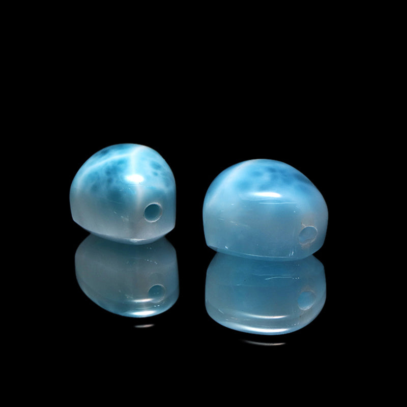 【1/19まで水瓶座星座石20％OFF(決済時に自動割引)】バラ石　ラリマー＜ドミニカ産＞　ハート形　約11×約9.5～11mm　貫通穴　ランダム発送　 [co-g1845]