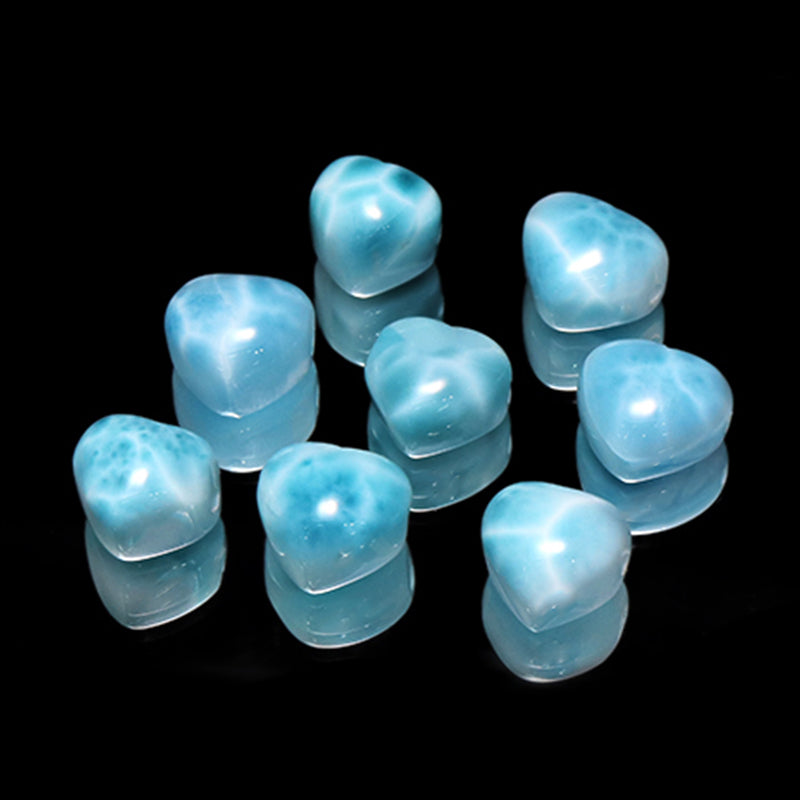 【1/19まで水瓶座星座石20％OFF(決済時に自動割引)】バラ石　ラリマー＜ドミニカ産＞　ハート形　約12～14×約11～12.5mm　貫通穴　ランダム発送　 [co-g1847]