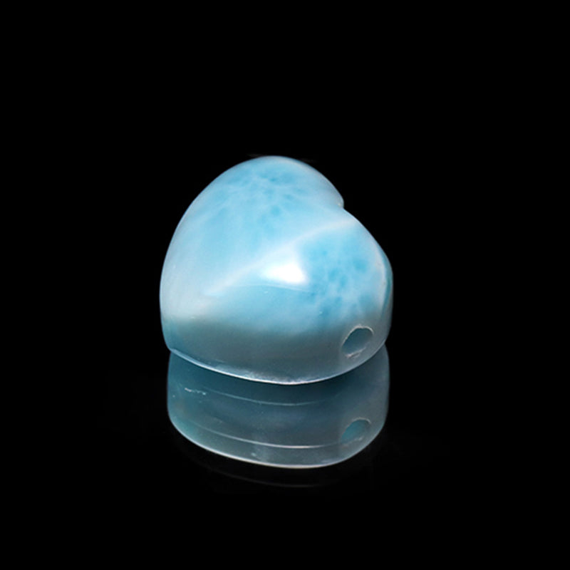 【1/19まで水瓶座星座石20％OFF(決済時に自動割引)】バラ石　ラリマー＜ドミニカ産＞　ハート形　約14×約12.5～13.5mm　貫通穴　ランダム発送　 [co-g1848]