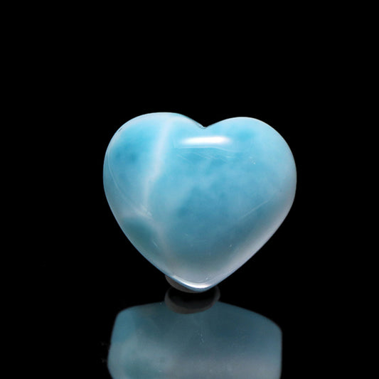 【1/19まで水瓶座星座石20％OFF(決済時に自動割引)】バラ石　ラリマー＜ドミニカ産＞　ハート形　約15×約14mm　貫通穴　ランダム発送　 [co-g1849]