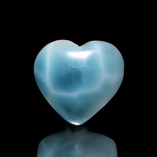 【1/19まで水瓶座星座石20％OFF(決済時に自動割引)】バラ石　ラリマー＜ドミニカ産＞　ハート形　約15×約14mm　貫通穴　ランダム発送　 [co-g1850]