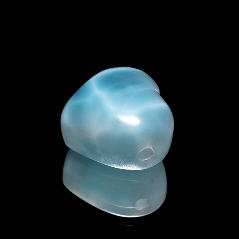 【1/19まで水瓶座星座石20％OFF(決済時に自動割引)】バラ石　ラリマー＜ドミニカ産＞　ハート形　約15×約14mm　貫通穴　ランダム発送　 [co-g1850]