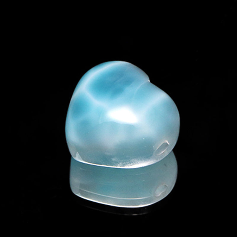 【1/19まで水瓶座星座石20％OFF(決済時に自動割引)】バラ石　ラリマー＜ドミニカ産＞　ハート形　約15×約14mm　貫通穴　ランダム発送　 [co-g1850]