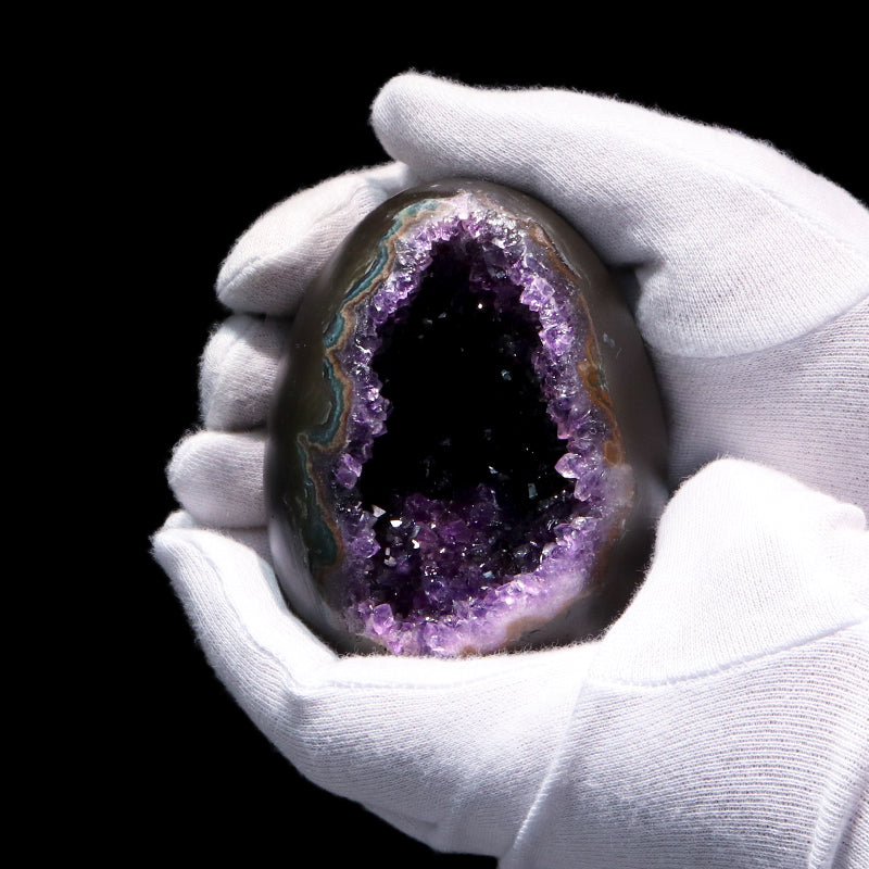 【1/19まで水瓶座星座石20％OFF(決済時に自動割引)】【動画】【一点物】ジオード　アメジスト　エッグ型　ウルグアイ産　[co-g1856]