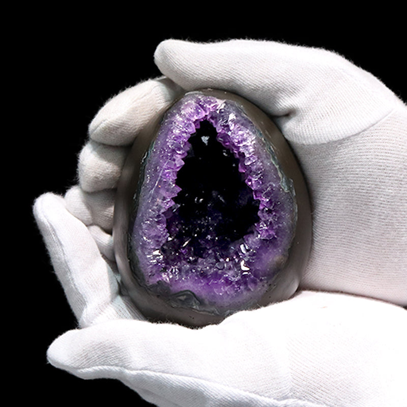 【1/19まで水瓶座星座石20％OFF(決済時に自動割引)】【動画】【一点物】ジオード　アメジスト　エッグ型　ウルグアイ産　[co-g1857]