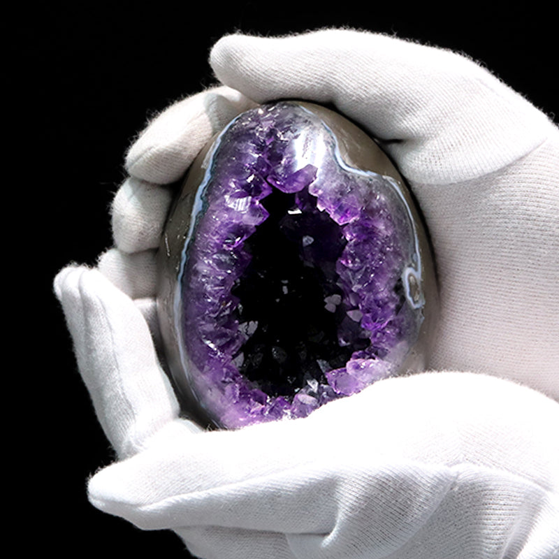 【1/19まで水瓶座星座石20％OFF(決済時に自動割引)】【動画】【一点物】ジオード　アメジスト　エッグ型　ウルグアイ産　[co-g1860]