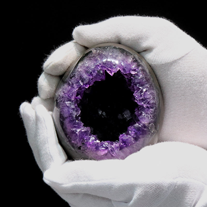 【1/19まで水瓶座星座石20％OFF(決済時に自動割引)】【動画】【一点物】ジオード　アメジスト　エッグ型　ウルグアイ産　[co-g1861]