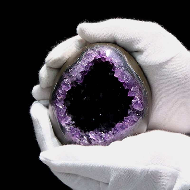 【1/19まで水瓶座星座石20％OFF(決済時に自動割引)】【動画】【一点物】ジオード　アメジスト　エッグ型　ウルグアイ産　[co-g1862]