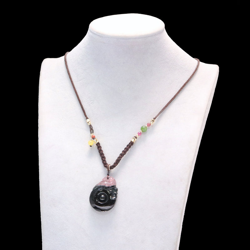 【一点物】ネックレス　トルマリン＜ブラジル産＞　鳳凰　約24×33.7mm  [co-g0963]