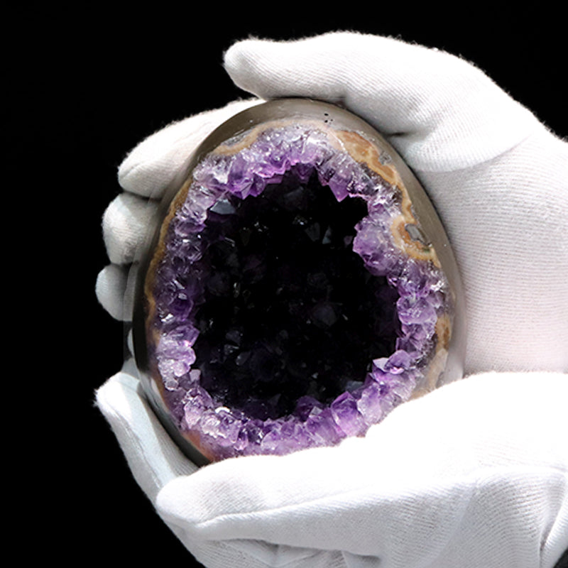 【1/19まで水瓶座星座石20％OFF(決済時に自動割引)】【動画】【一点物】ジオード　アメジスト　エッグ型　ウルグアイ産　[co-g1866]