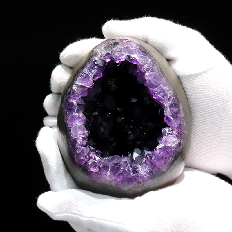 【1/19まで水瓶座星座石20％OFF(決済時に自動割引)】【動画】【一点物】ジオード　アメジスト　エッグ型　ウルグアイ産　[co-g1867]