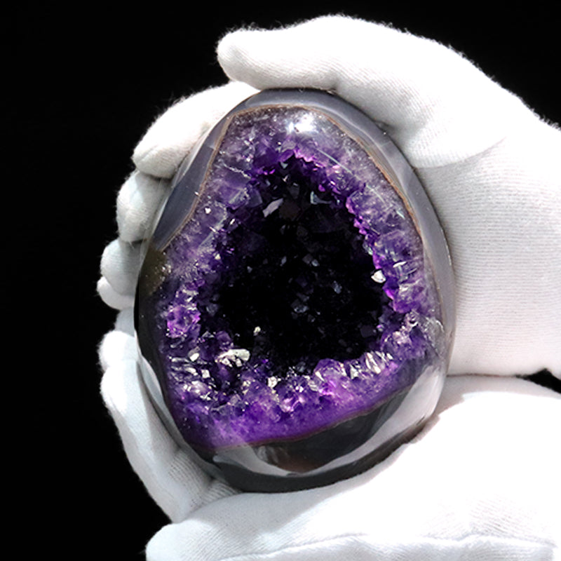【1/19まで水瓶座星座石20％OFF(決済時に自動割引)】【動画】【一点物】ジオード　アメジスト　エッグ型　ウルグアイ産　[co-g1868]