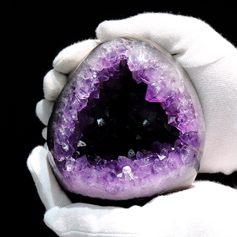 【1/19まで水瓶座星座石20％OFF(決済時に自動割引)】【動画】【一点物】ジオード　アメジスト　エッグ型　ウルグアイ産　[co-g1869]