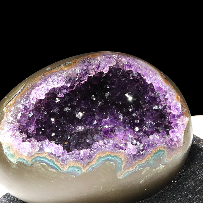 【1/19まで水瓶座星座石20％OFF(決済時に自動割引)】【動画】【一点物】ジオード　アメジスト　エッグ型　ウルグアイ産　[co-g1856]