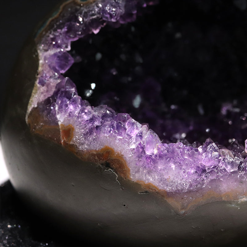 【1/19まで水瓶座星座石20％OFF(決済時に自動割引)】【動画】【一点物】ジオード　アメジスト　エッグ型　ウルグアイ産　[co-g1856]