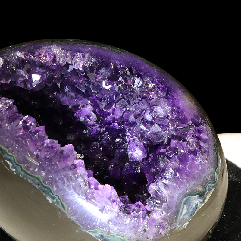 【1/19まで水瓶座星座石20％OFF(決済時に自動割引)】【動画】【一点物】ジオード　アメジスト　エッグ型　ウルグアイ産　[co-g1857]
