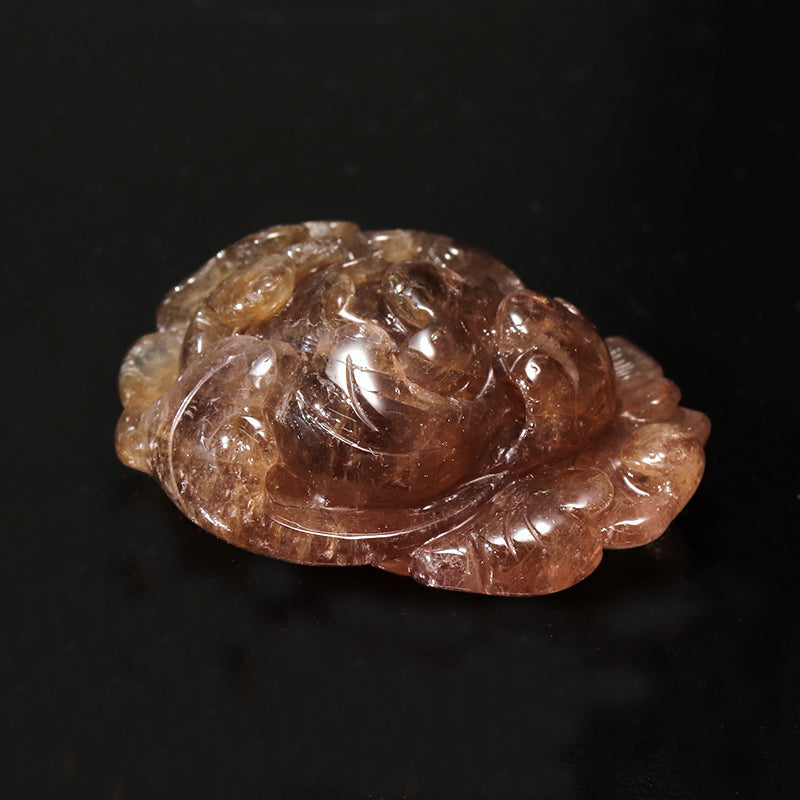 【一点物】彫り物　トルマリン＜ブラジル産＞　牡丹　約25.2×30.4mm  [co-g0965]