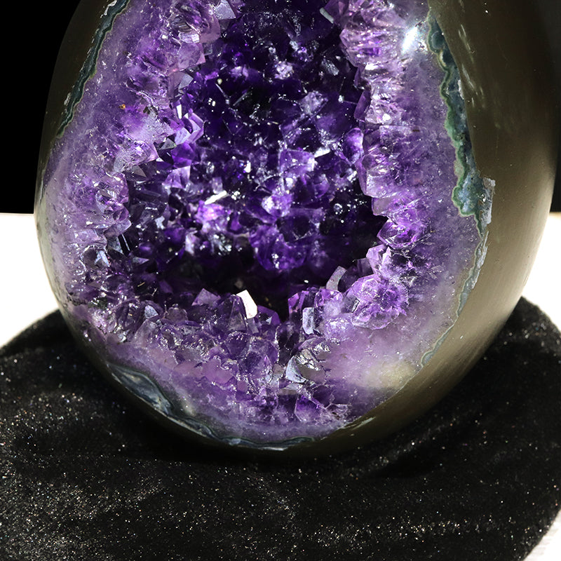 【1/19まで水瓶座星座石20％OFF(決済時に自動割引)】【動画】【一点物】ジオード　アメジスト　エッグ型　ウルグアイ産　[co-g1857]