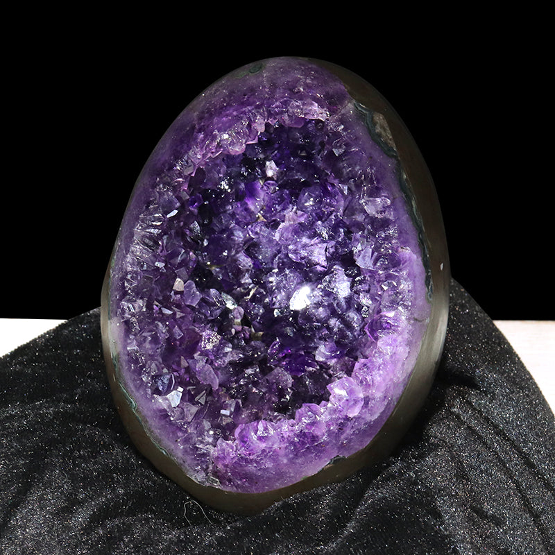 【1/19まで水瓶座星座石20％OFF(決済時に自動割引)】【動画】【一点物】ジオード　アメジスト　エッグ型　ウルグアイ産　[co-g1858]