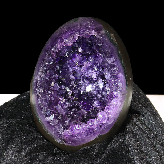 【1/19まで水瓶座星座石20％OFF(決済時に自動割引)】【動画】【一点物】ジオード　アメジスト　エッグ型　ウルグアイ産　[co-g1858]