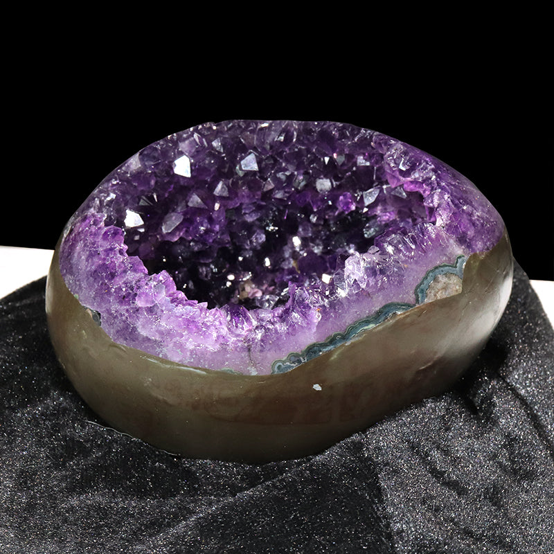 【1/19まで水瓶座星座石20％OFF(決済時に自動割引)】【動画】【一点物】ジオード　アメジスト　エッグ型　ウルグアイ産　[co-g1858]