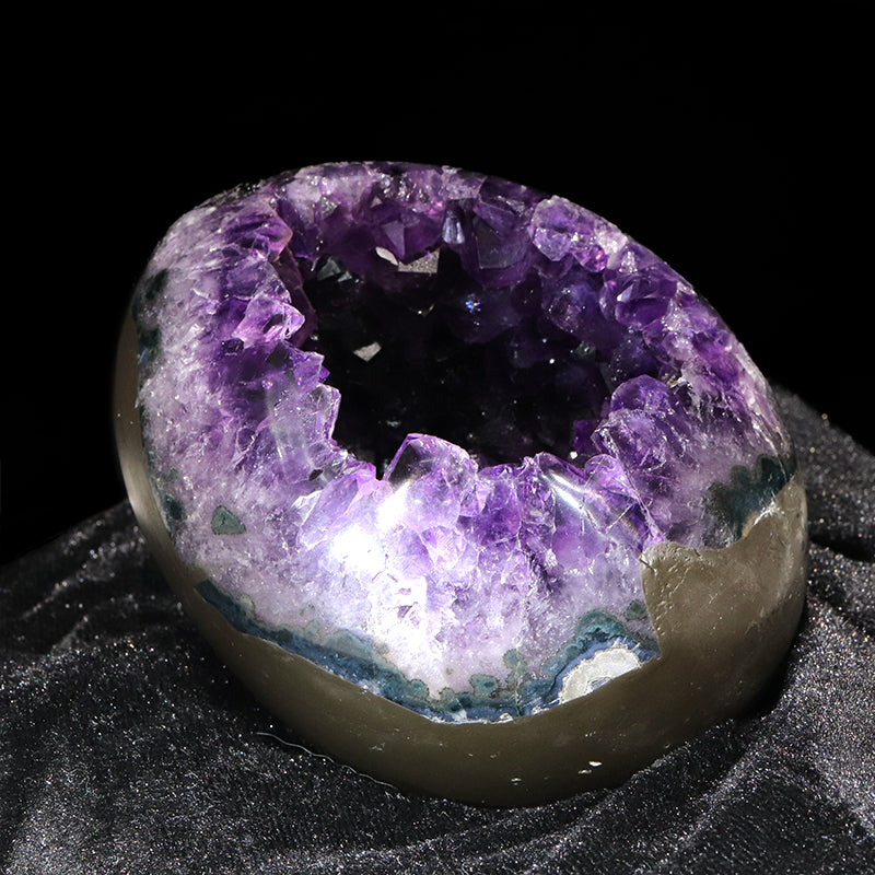 【1/19まで水瓶座星座石20％OFF(決済時に自動割引)】【動画】【一点物】ジオード　アメジスト　エッグ型　ウルグアイ産　[co-g1859]
