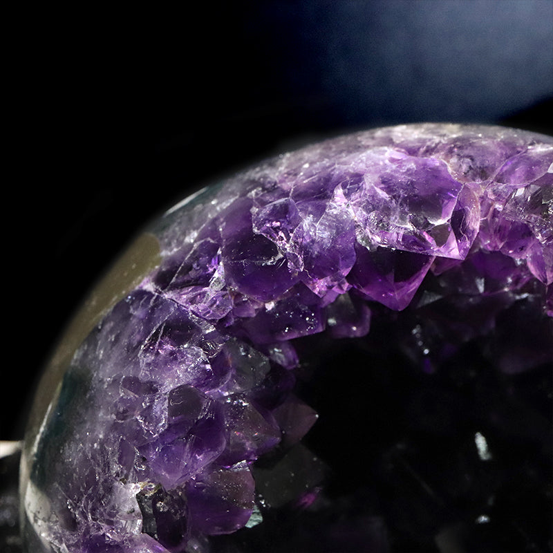 【1/19まで水瓶座星座石20％OFF(決済時に自動割引)】【動画】【一点物】ジオード　アメジスト　エッグ型　ウルグアイ産　[co-g1859]