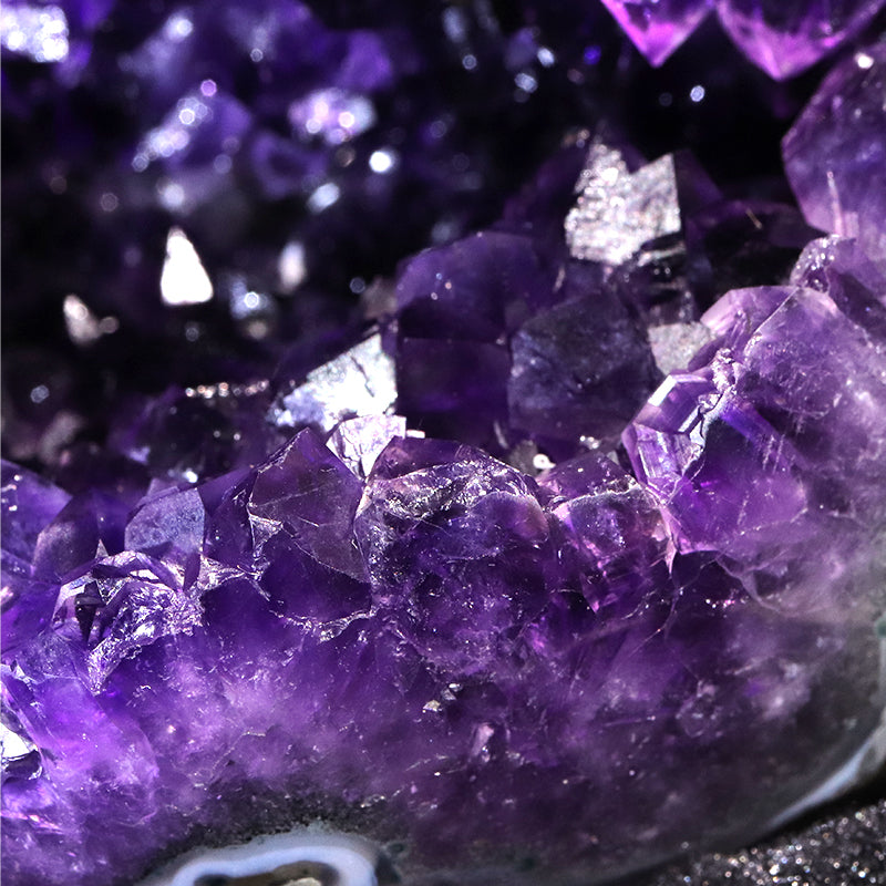 【1/19まで水瓶座星座石20％OFF(決済時に自動割引)】【動画】【一点物】ジオード　アメジスト　エッグ型　ウルグアイ産　[co-g1860]