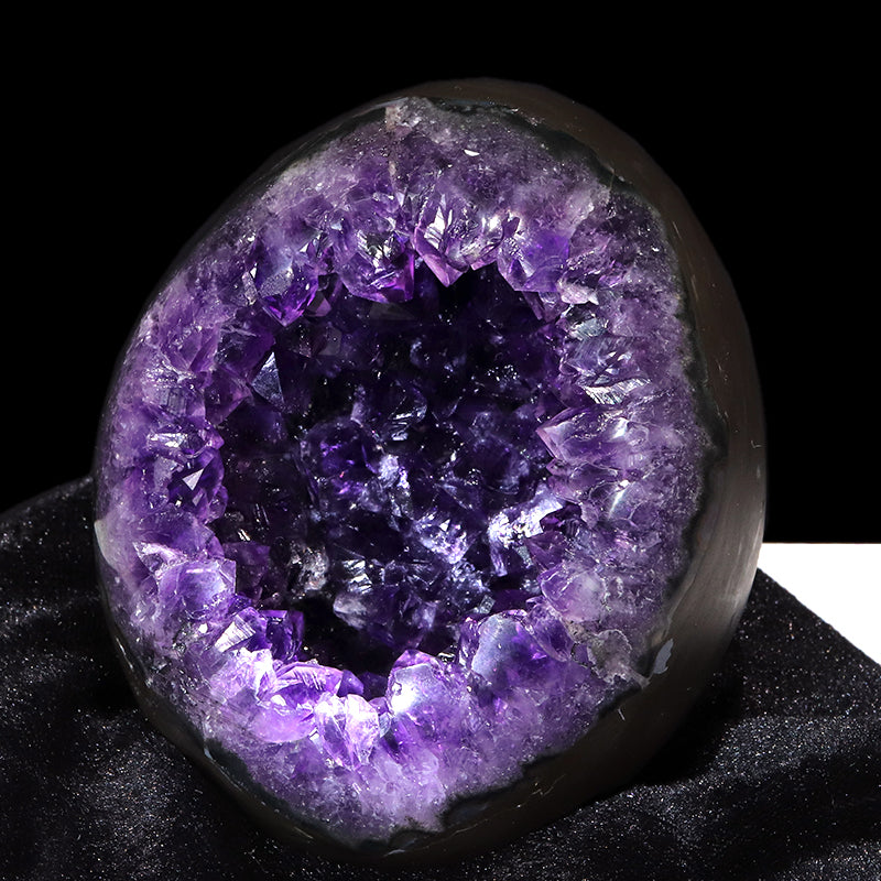 【1/19まで水瓶座星座石20％OFF(決済時に自動割引)】【動画】【一点物】ジオード　アメジスト　エッグ型　ウルグアイ産　[co-g1861]