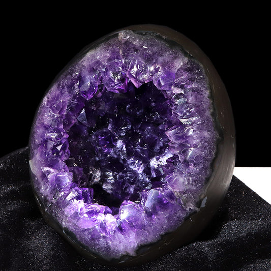 【1/19まで水瓶座星座石20％OFF(決済時に自動割引)】【動画】【一点物】ジオード　アメジスト　エッグ型　ウルグアイ産　[co-g1861]