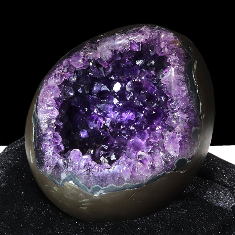 【1/19まで水瓶座星座石20％OFF(決済時に自動割引)】【動画】【一点物】ジオード　アメジスト　エッグ型　ウルグアイ産　[co-g1862]