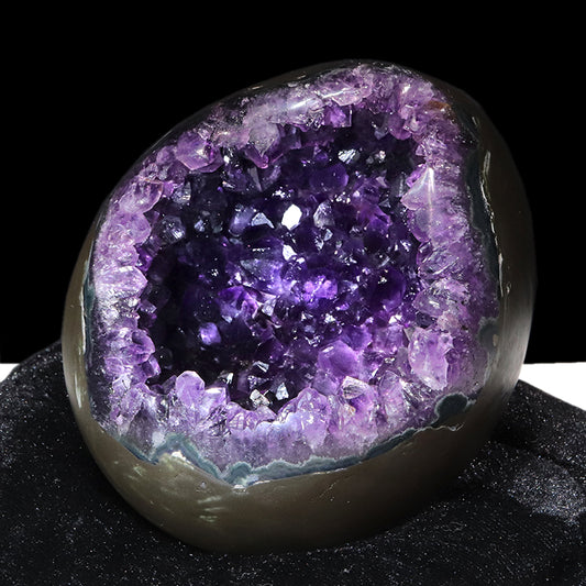 【1/19まで水瓶座星座石20％OFF(決済時に自動割引)】【動画】【一点物】ジオード　アメジスト　エッグ型　ウルグアイ産　[co-g1862]