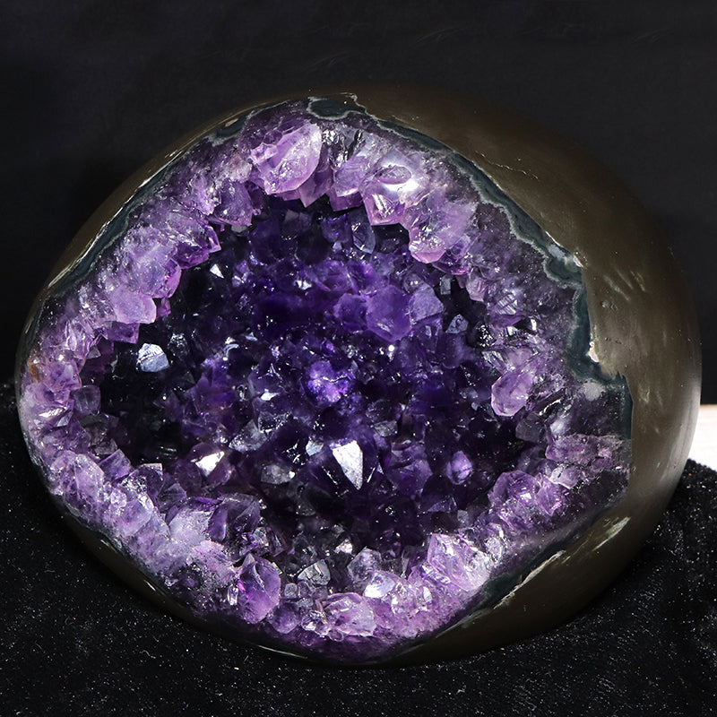 【1/19まで水瓶座星座石20％OFF(決済時に自動割引)】【動画】【一点物】ジオード　アメジスト　エッグ型　ウルグアイ産　[co-g1862]