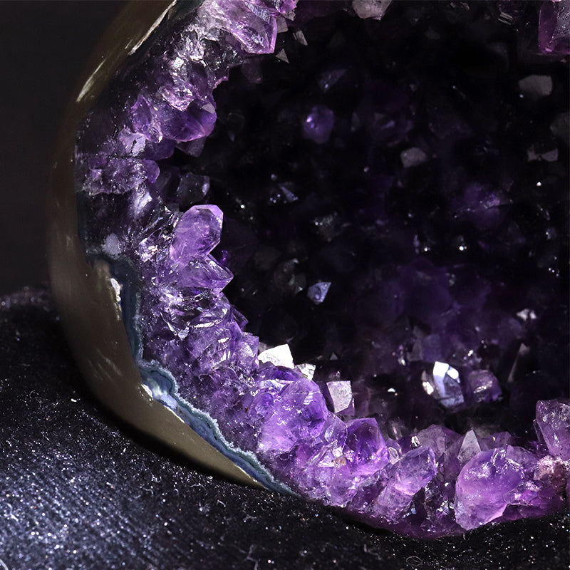 【1/19まで水瓶座星座石20％OFF(決済時に自動割引)】【動画】【一点物】ジオード　アメジスト　エッグ型　ウルグアイ産　[co-g1862]