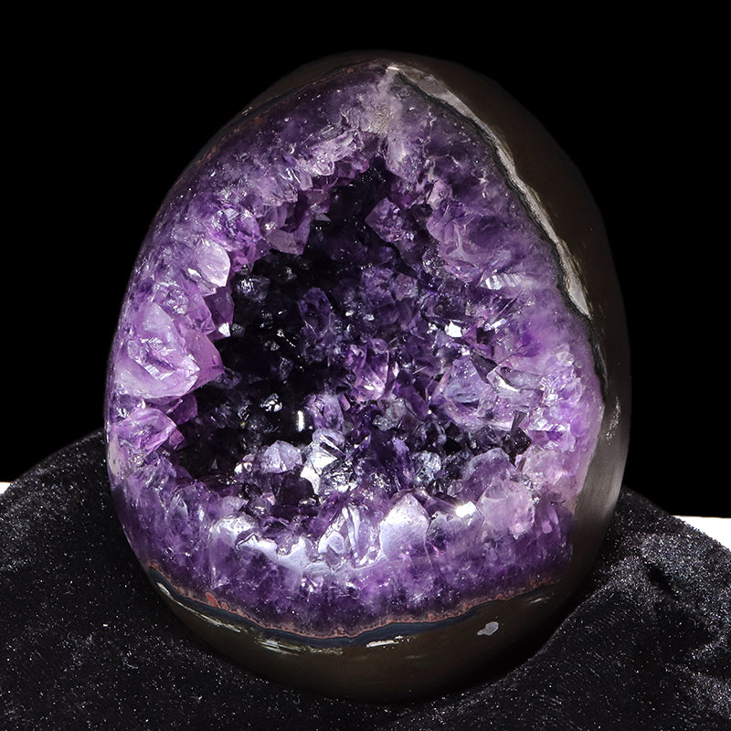 【1/19まで水瓶座星座石20％OFF(決済時に自動割引)】【動画】【一点物】ジオード　アメジスト　エッグ型　ウルグアイ産　[co-g1863]
