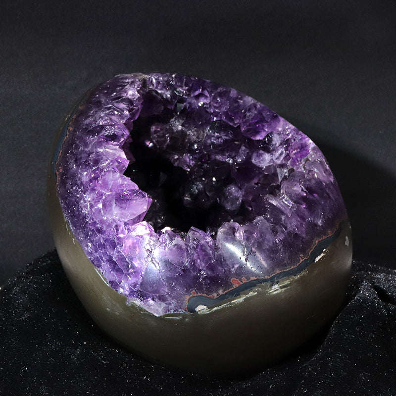 【1/19まで水瓶座星座石20％OFF(決済時に自動割引)】【動画】【一点物】ジオード　アメジスト　エッグ型　ウルグアイ産　[co-g1863]