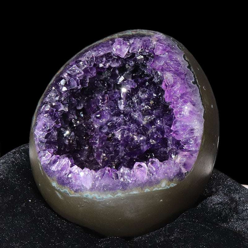 【1/19まで水瓶座星座石20％OFF(決済時に自動割引)】【動画】【一点物】ジオード　アメジスト　エッグ型　ウルグアイ産　[co-g1864]