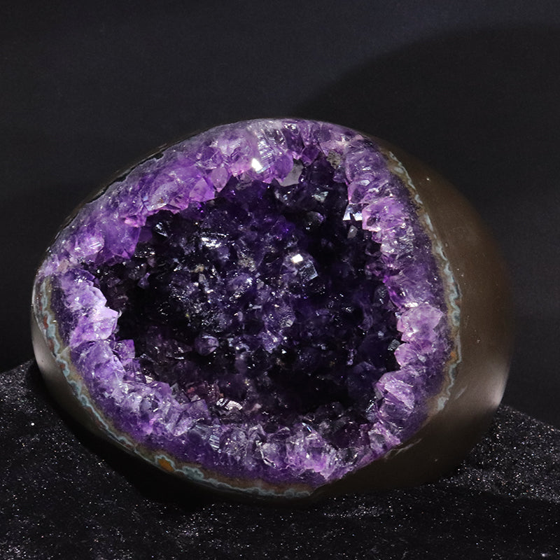 【1/19まで水瓶座星座石20％OFF(決済時に自動割引)】【動画】【一点物】ジオード　アメジスト　エッグ型　ウルグアイ産　[co-g1864]