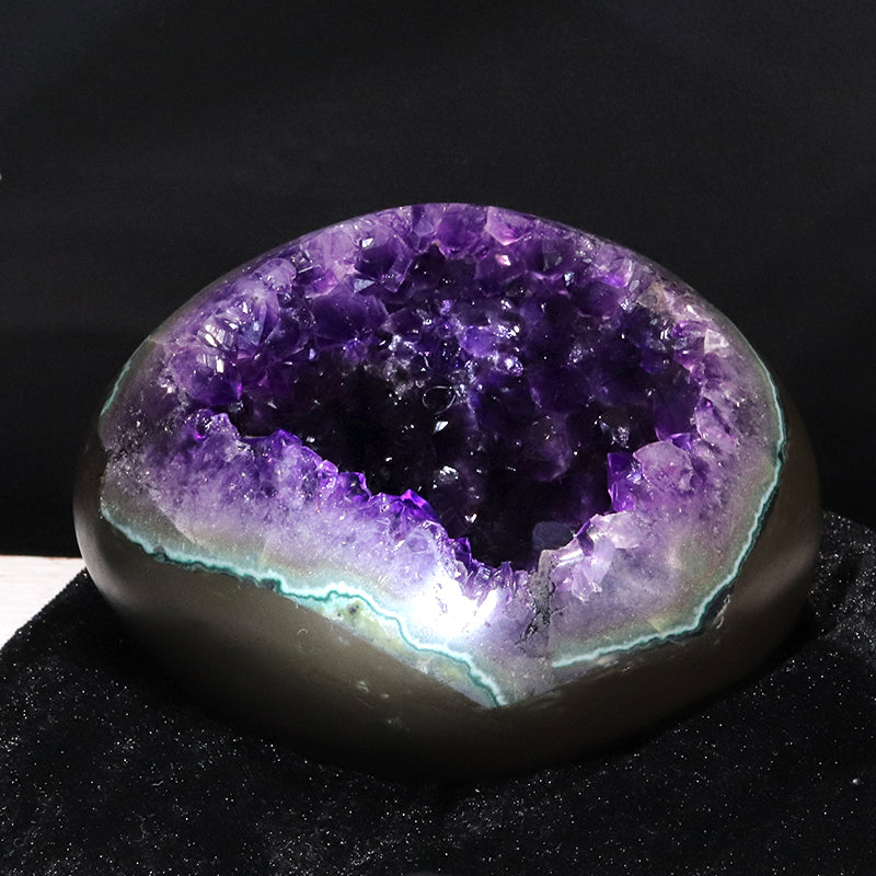 【1/19まで水瓶座星座石20％OFF(決済時に自動割引)】【動画】【一点物】ジオード　アメジスト　エッグ型　ウルグアイ産　[co-g1865]