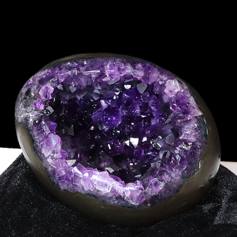 【1/19まで水瓶座星座石20％OFF(決済時に自動割引)】【動画】【一点物】ジオード　アメジスト　エッグ型　ウルグアイ産　[co-g1867]