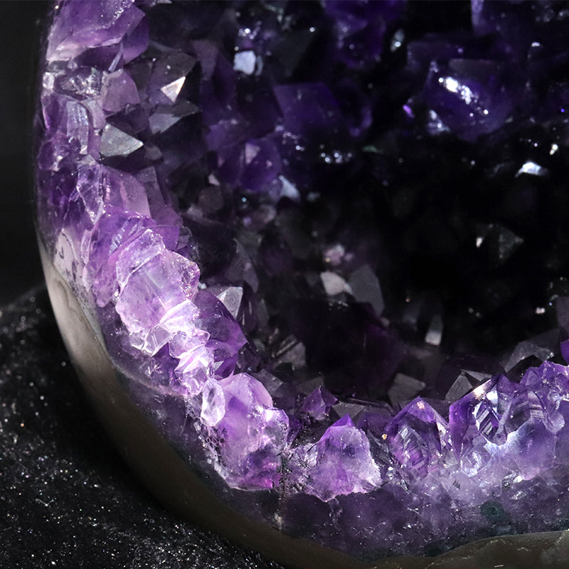 【1/19まで水瓶座星座石20％OFF(決済時に自動割引)】【動画】【一点物】ジオード　アメジスト　エッグ型　ウルグアイ産　[co-g1867]