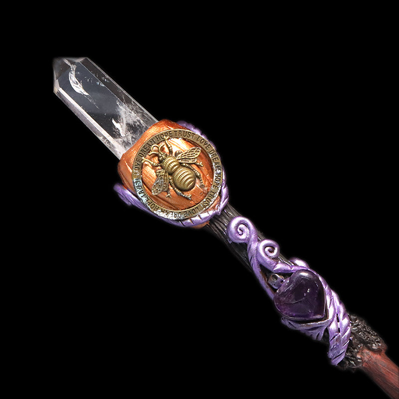 天然石　クリスタルワンド　幅約2.3～5.1×長さ約39～43cm  [co-g0972]