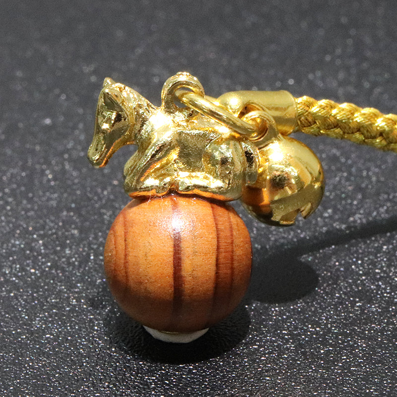 【パワーズウッド】ストラップ　干支ストラップ　馬(午)　丸約12mm　全4種  [co-g1871]