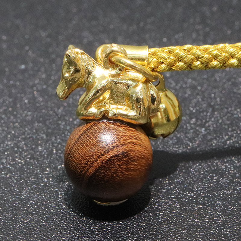 【パワーズウッド】ストラップ　干支ストラップ　馬(午)　丸約12mm　全4種  [co-g1871]