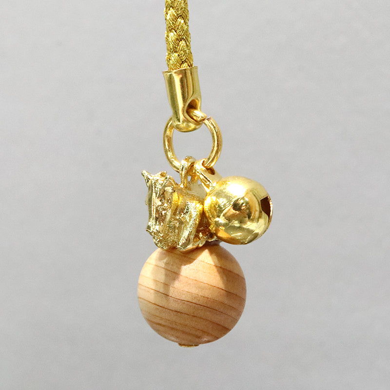 【パワーズウッド】ストラップ　干支ストラップ　馬(午)　丸約12mm　全4種  [co-g1871]