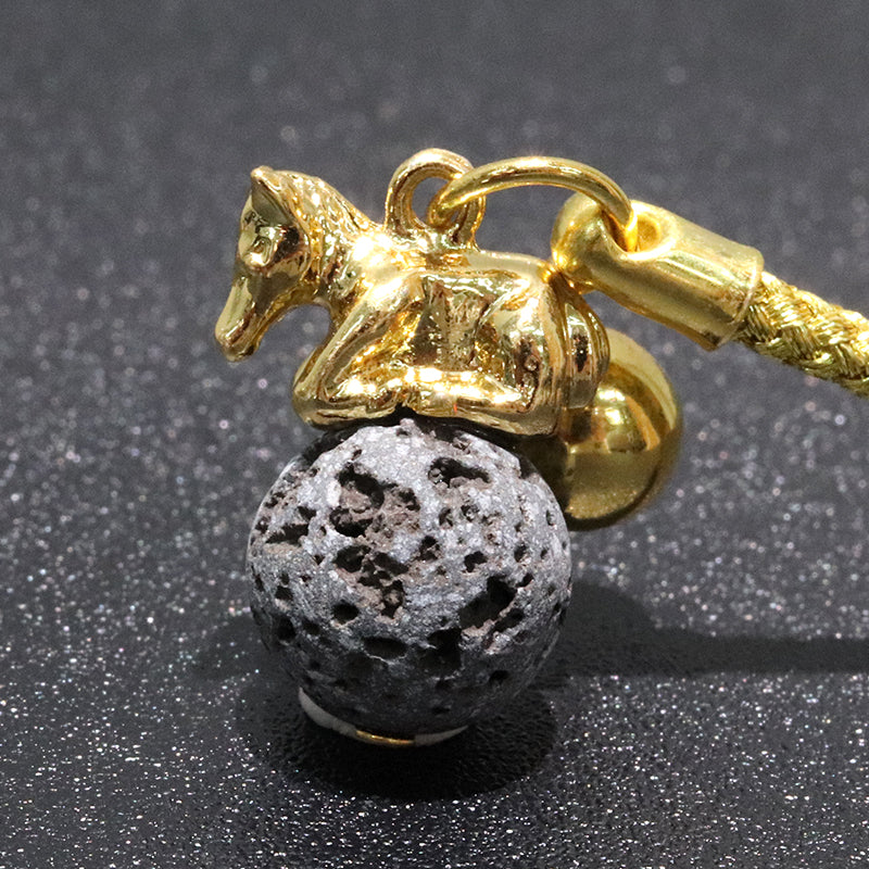 【日本銘石】ストラップ　干支ストラップ　馬(午)　丸約12mm　全5種  [co-g1872]