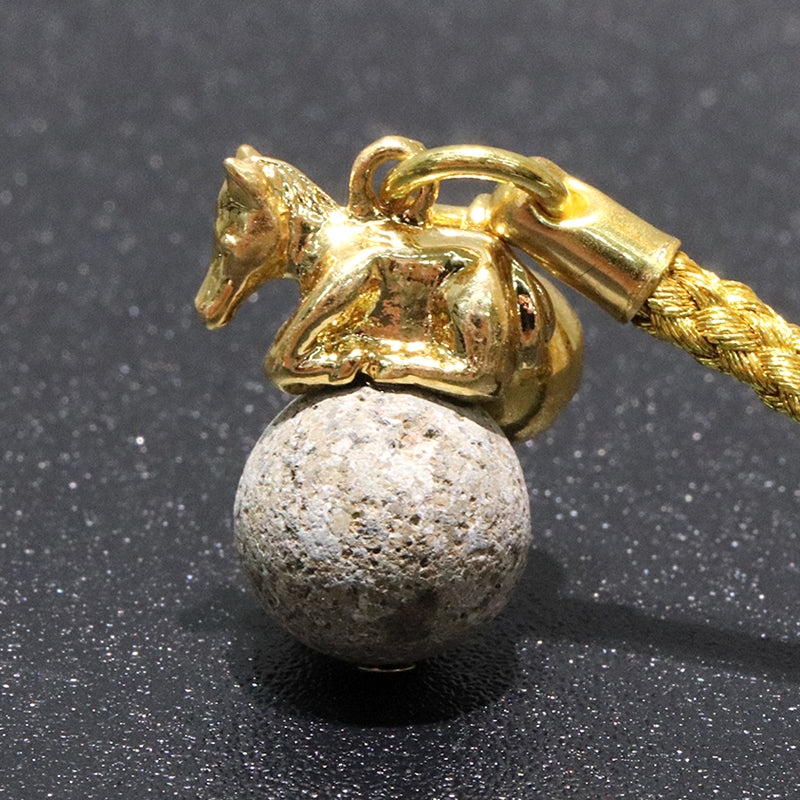 【日本銘石】ストラップ　干支ストラップ　馬(午)　丸約12mm　全5種  [co-g1872]